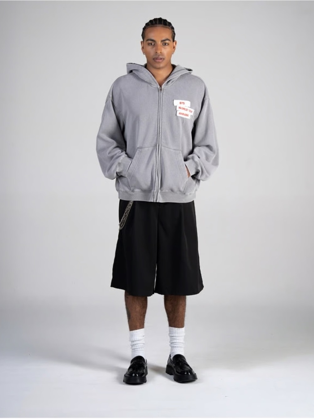 BTS Arirang World Tour Zip Up Hoodie Grey L - Picture 6 of 9